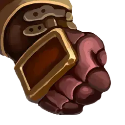 A brown and tan fantasy-style gauntlet