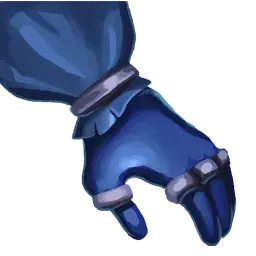 A blue fantasy-style glove